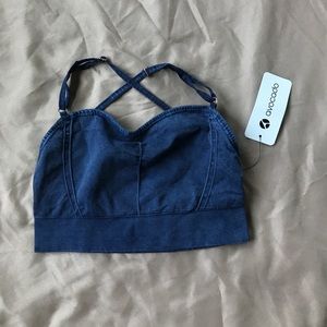 Navy blue avocado sports bra